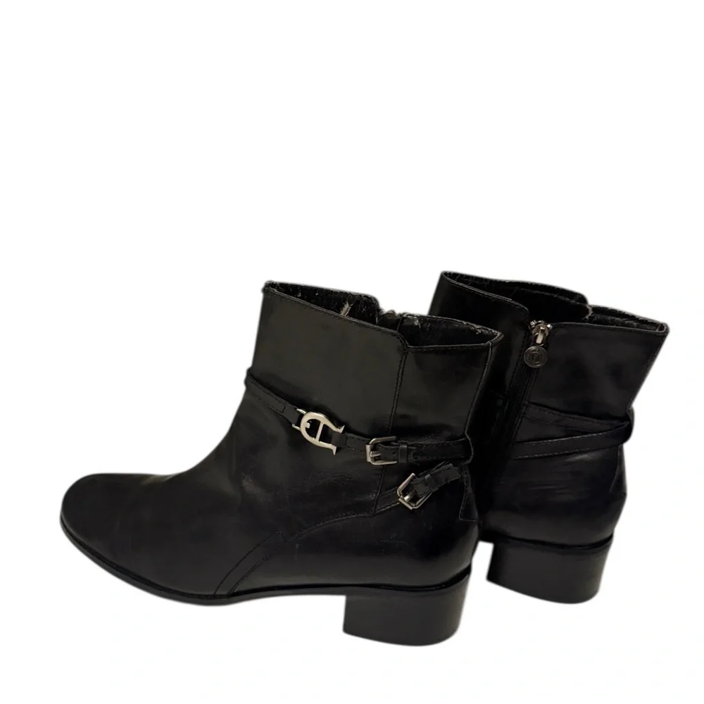 Etienne Aigner Carriage ankle boot in black leather Elegant Ankle Boots
